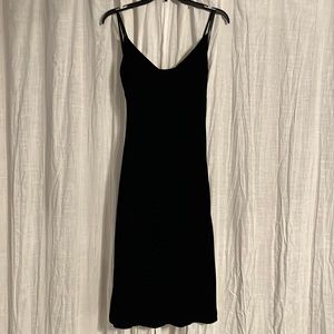 Velvety little black dress. Rayon/silk. Fully lined. Banana Republic Size 2.